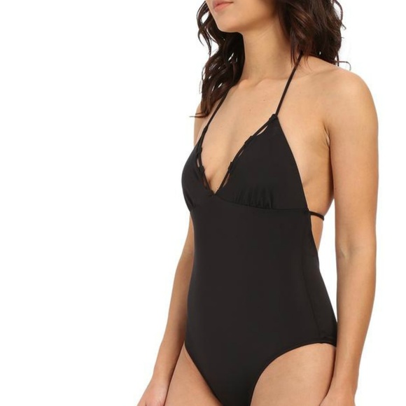 Shoshanna Black Scalloped One Piece Swim Suit - Picture 2 of 6